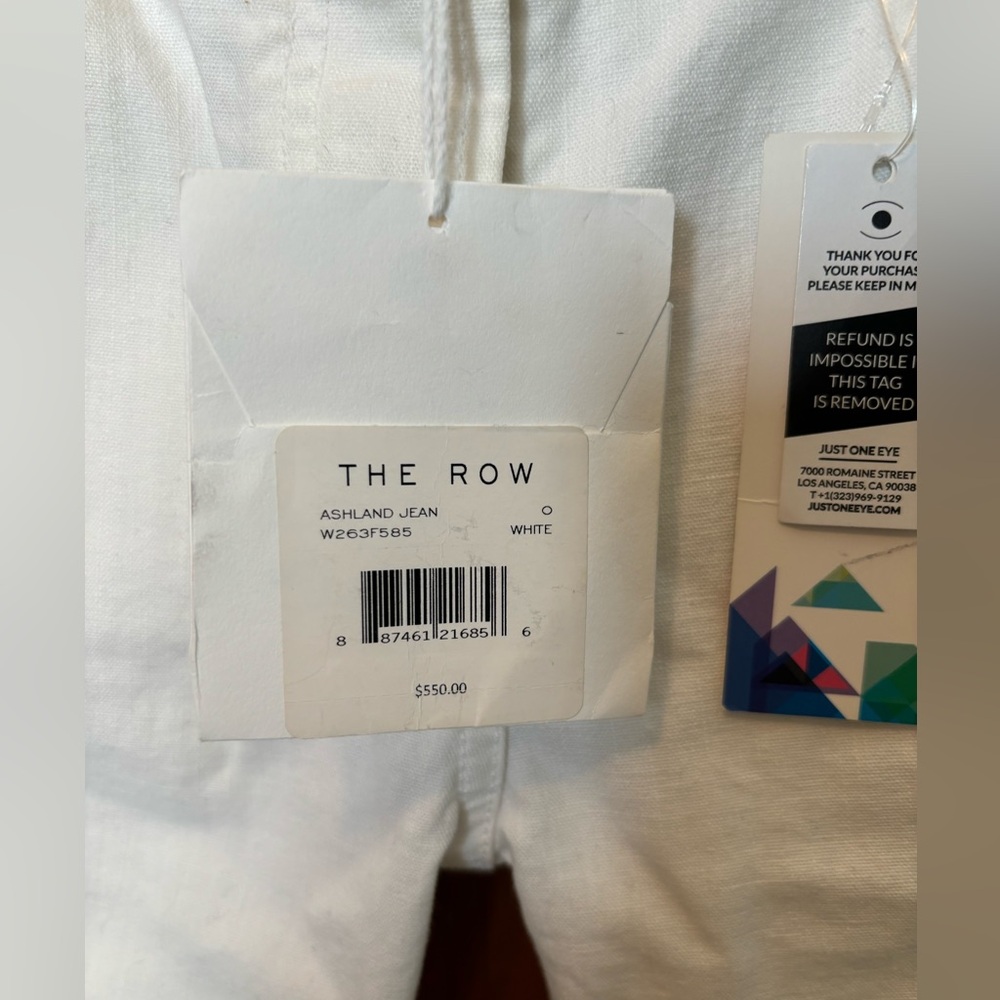 $550 The Row Ashland White Mid-Rise Straight Denim Jeans 0 NWT - Picture 8 of 15